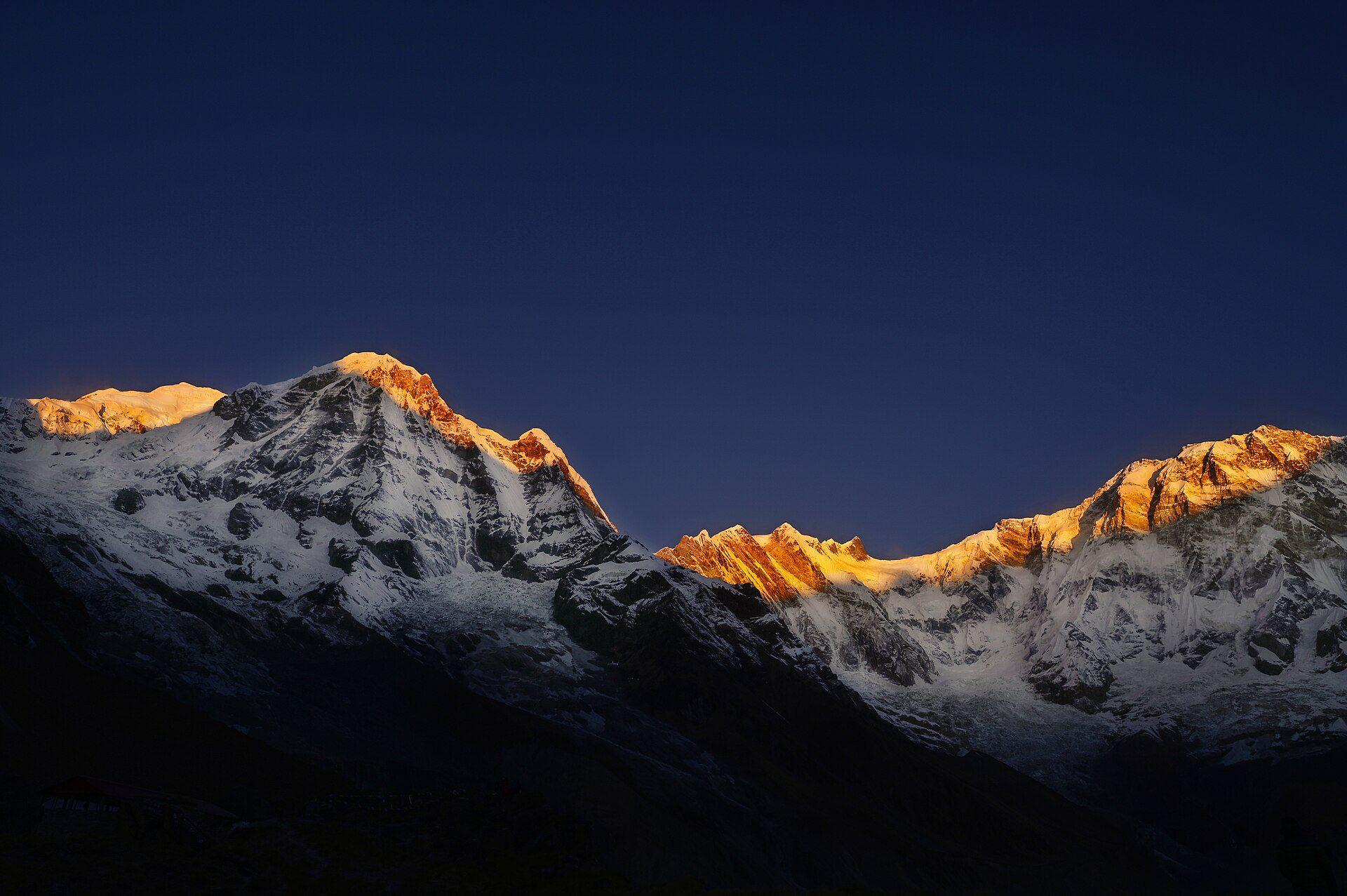 Sunrise over the Annapurna range, Nepal